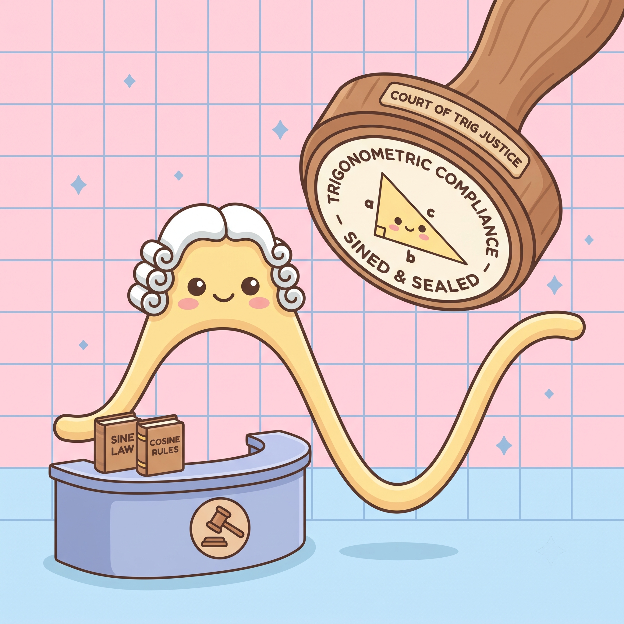 Sine Wave Character Wearing Legal Counsel Wig